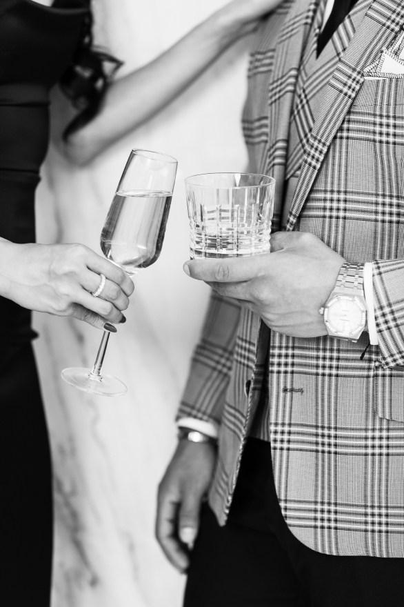 Picture of a cheers with a guy and girl