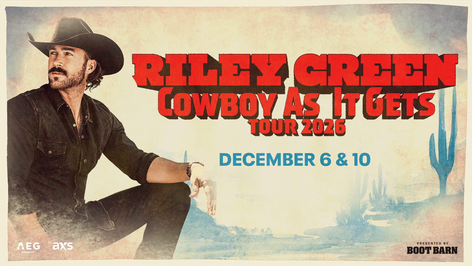 Promotional banner for Riley Green